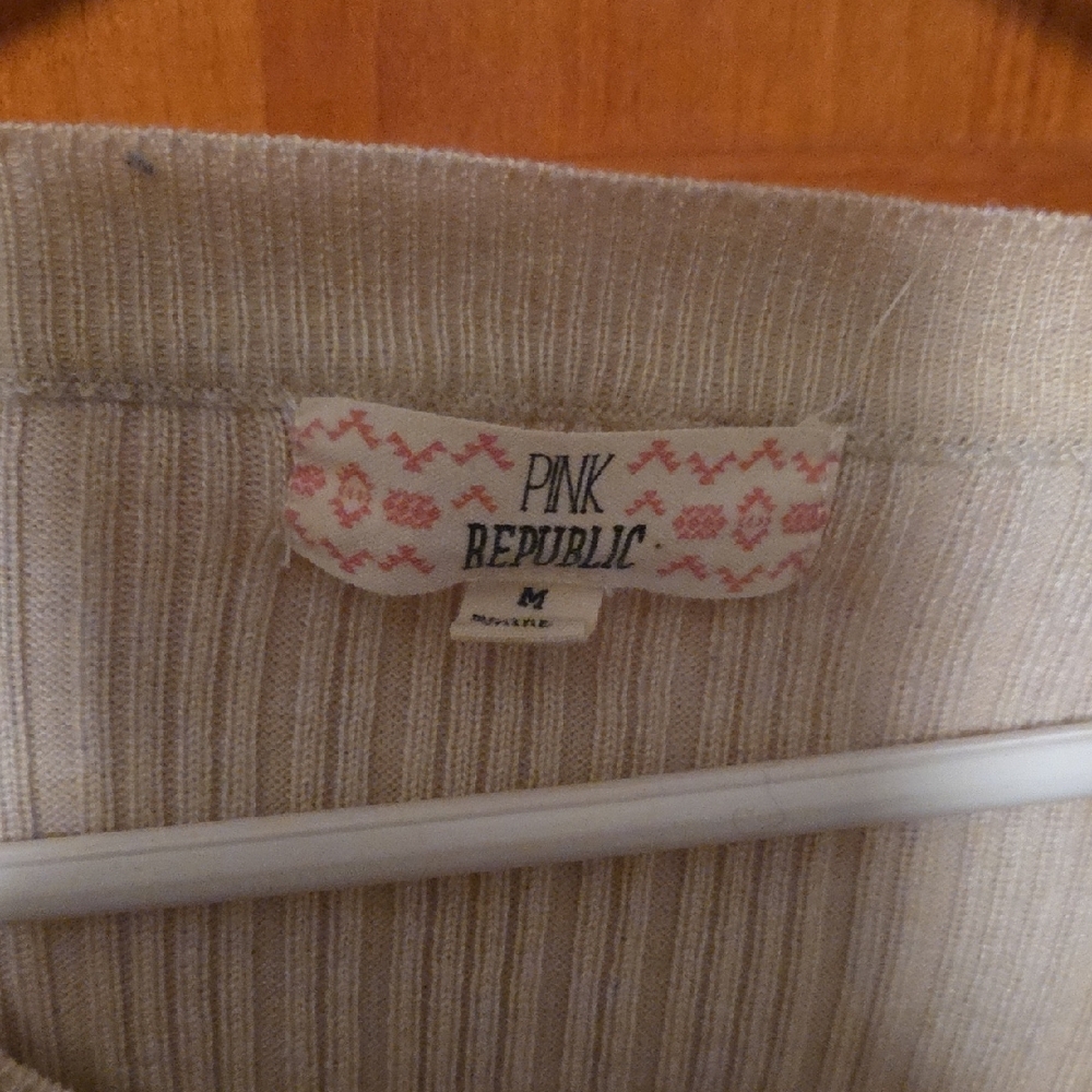 Pink Republic Cream Ribbed Sweater - Picture 2 of 4
